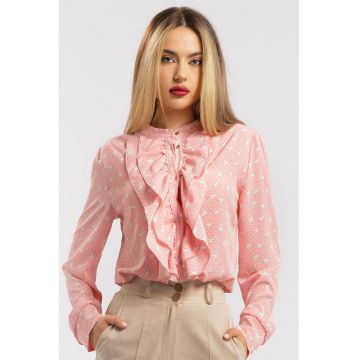 Camasa cu aplicatii cu volane si model