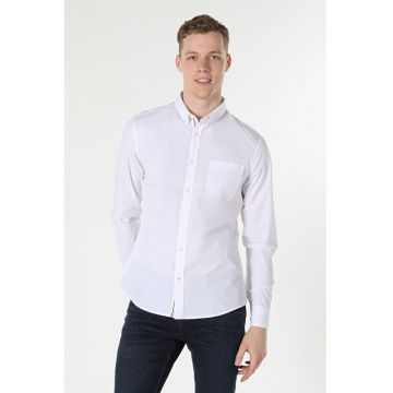 Camasa Cu Maneca Lunga De Barbati Alb Slim Fit2
