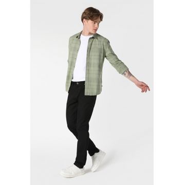 Camasa Cu Maneca Lunga De Barbati Verde Slim Fit