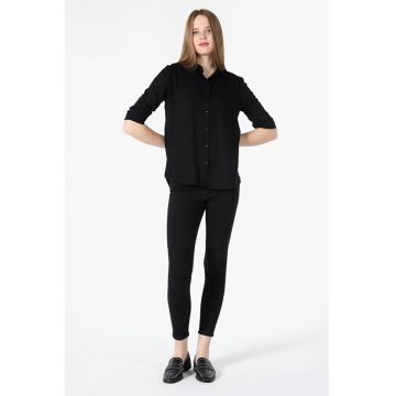 Camasa Cu Maneca Lunga De Dama-Negru Regular Fit
