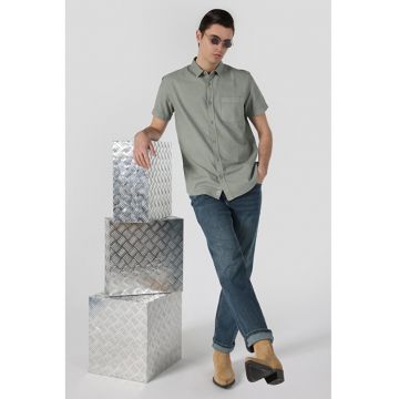 Camasa Cu Maneca Scurta De Barbati Verde Regular Fit
