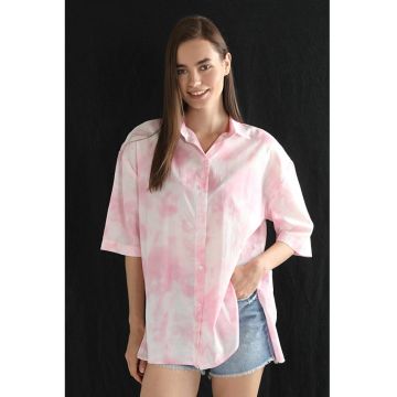 Camasa Cu Maneca Scurta De Dama Roz Relaxed Fit CL1059130 8683197224316