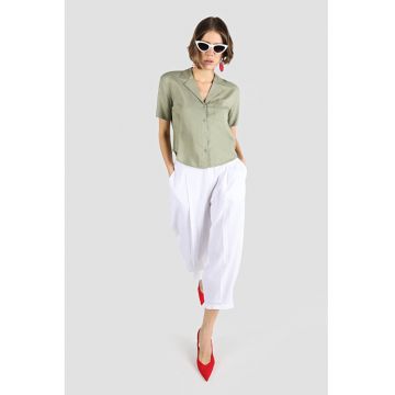 Camasa Cu Maneca Scurta De Dama Verde Regular-Fit