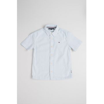 Camasa cu maneci scurte si dungi - Alb/Albastru glaciar