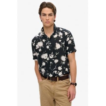 Camasa cu model floral si maneci scurte