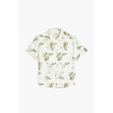 Camasa cu model tropical si maneci scurte