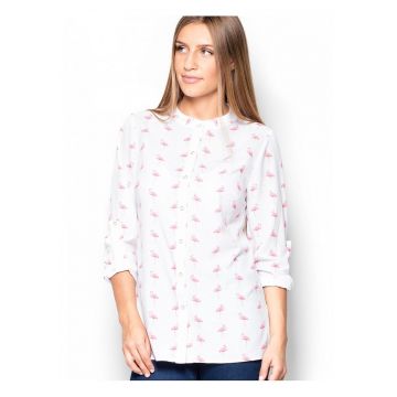 Camasa dama  alb - material neted - croiala lejera - inchidere cu capse