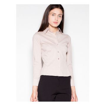 Camasa dama -  bej - bumbac/nylon -