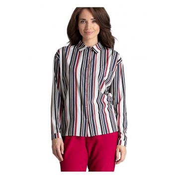 Camasa dama -  croiala dreapta - maneci lungi - multicolor - poliester