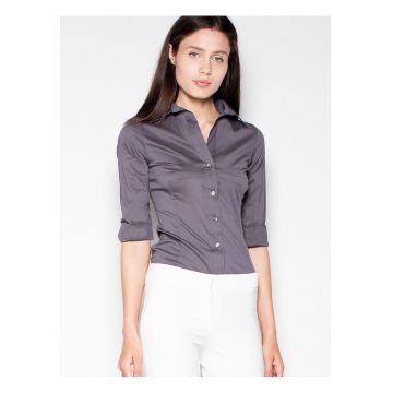 Camasa dama -  lunga - gri - bumbac 80%