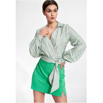 Camasa dama -  Poliester/Elastan/Viscoza - Verde/Alb