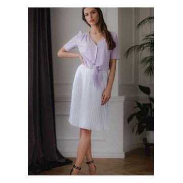 Camasa dama -  scurta - decolteu in forma de inima - violet - poliester