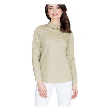 Camasa dama -  verde - bumbac 55% poliester 45%