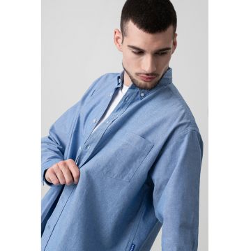 Camasa din bumbac cu guler fixat cu nasturi