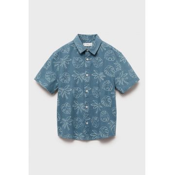 Camasa din bumbac cu model tropical