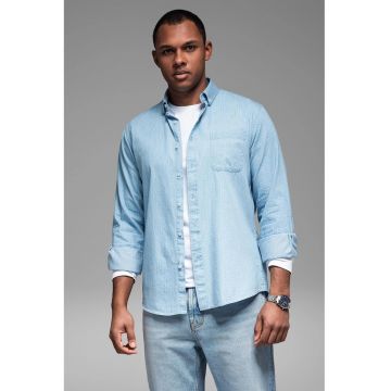 Camasa din material chambray cu imprimeu grafic