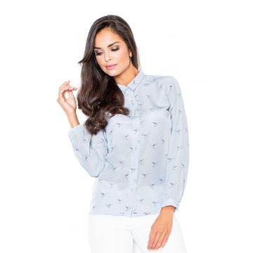 Camasa eleganta de dama  M284 - albastra - poliester -