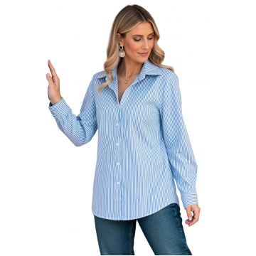 Camasa eleganta  dungi albastre - confortabila - poliester/elastan -