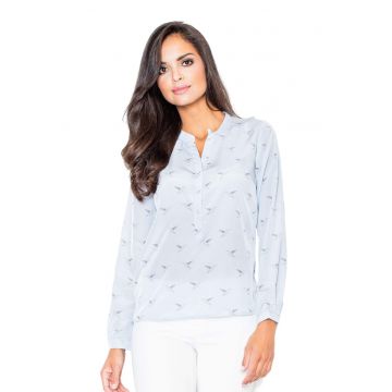 Camasa eleganta  M254 fara guler - model unic - albastru intens - poliester
