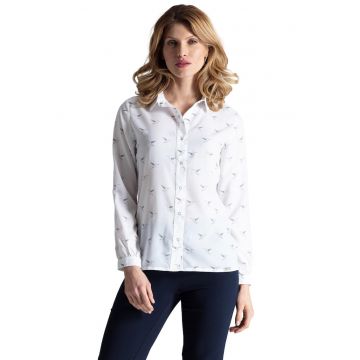 Camasa eleganta  M284 - poliester - ecru - croiala standard - maneci lungi