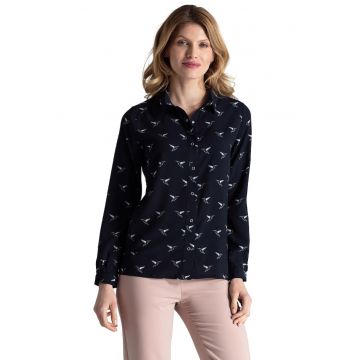 Camasa eleganta  M284 - poliester - maneci lungi - bleumarin -