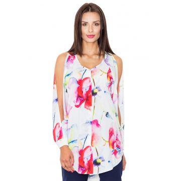 Camasa fara maneci -  model M496 - multicolor - poliester/elastan -