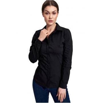 Camasa neagra eleganta de dama  M876 - bumbac/nylon - maneci lungi - cu nasturi -