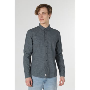 Camasa Oxford slim fit cu model in carouri