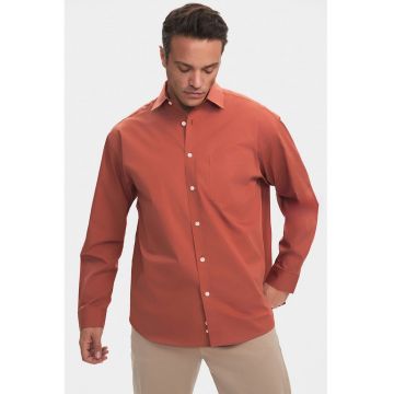 Camasa regular fit din amestec de bumbac