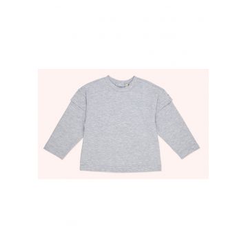 Bluza cu maneca lunga  - Little Ballerina - Gri Melanje - pentru fetite - Gri