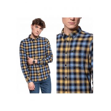 Camasa Barbati -  Button Down - Croiala Regulara - 100% Bumbac - 1 Buzunar - Inchidere: Nasturi - Multicolor - 1 Bucata