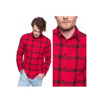 Camasa Barbati -  Camasa Cu Maneci Lungi 1 Buzunar - Croi: Regular Fit - Inchidere: Nasturi - Compozitie Material: 100% Bumbac - Numar Buzunare: 1 - Rosu