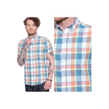 Camasa Barbati -  Ss 1 Pkt Button Down - Croi: Regular Fit - Inchidere: Nasturi - Compozitie Material: 100% Bumbac - Numar Buzunare: 1 - Multicolor - 1 Bucata