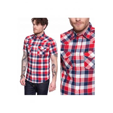 Camasa Barbati -  Ss Western - Croi: Slim Fit - Inchidere: Capse - Compozitie Material: 100% Bumbac - Numar De Buzunare: 2 - Rosie - 1 Bucata