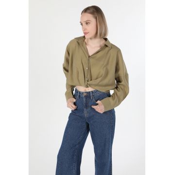Camasa crop cu maneci cazute