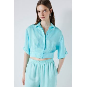 Camasa crop cu maneci cazute