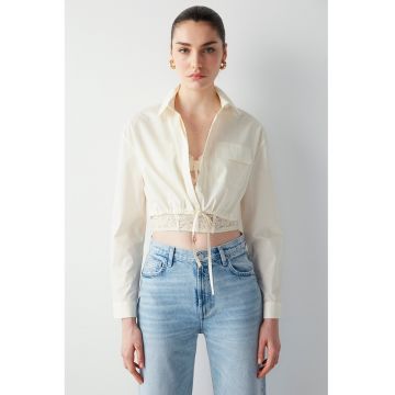 Camasa crop cu maneci lungi