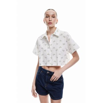 Camasa crop cu model floral