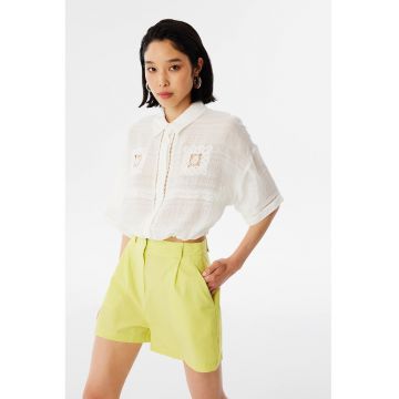 Camasa crop din amestec de lyocell si modal