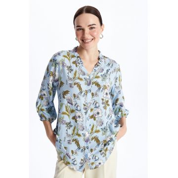 Camasa cu decolteu in V si model floral