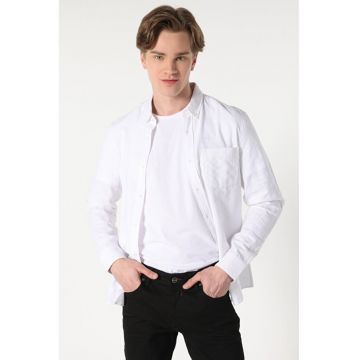 Camasa Cu Maneca Lunga De Barbati Alb Slim Fit