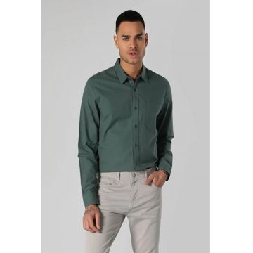 Camasa Cu Maneca Lunga De Barbati Verde Slim Fit CL1060840 8683197414090