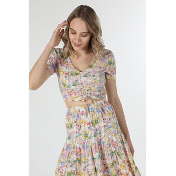 Camasa Cu Maneca Scurta De Dama Multicolor Slim Fit