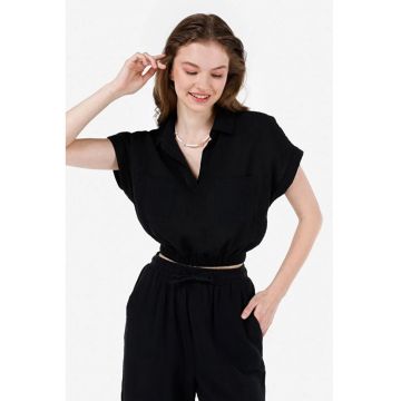 Camasa Cu Maneca Scurta De Dama Negru Regular Fit CL1068934