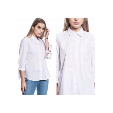 Camasa Dama -  Elisa Cv Stripe - Croi Regular - Inchidere: Nasturi - Compozitie Material: 100% Bumbac - Model Predominant: Dungi - Alb