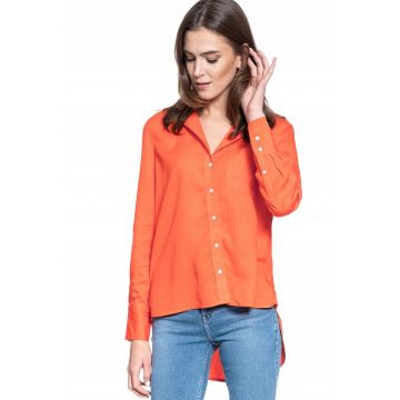Camasa Dama -  Elisa Solid Lyocell - Croi: Regular Fit - Stil: Drept - Inchidere: Nasturi - Compozitie Material: 100% Lyocell - Portocalie - 1 Bucata