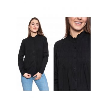 Camasa Dama -  Emma 60S Tuck - Croi: Slim Fit - Inchidere: Nasturi - Material: 100% Bumbac - Maneca: Lunga - Culoare: Negru