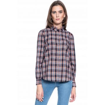 Camasa Dama -  Emma Lurex Check - Croi: Regular Fit - Stil: Drept - Inchidere: Capse - Compozitie Material: 100% Bumbac - Multicolor - 1 Bucata