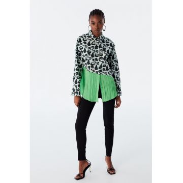 Camasa de bumbac cu model colorblock