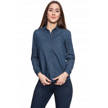 Camasa Din Denim -  Erin - Croi: Slim Fit - Inchidere: Nasturi - Compozitie Material: 100% Bumbac - Mansete: Lungi - Albastru - 1 Bucata